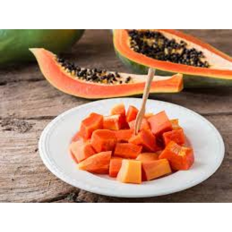  Cleaned and Sliced Cubes Papaya - 600gm-700gm